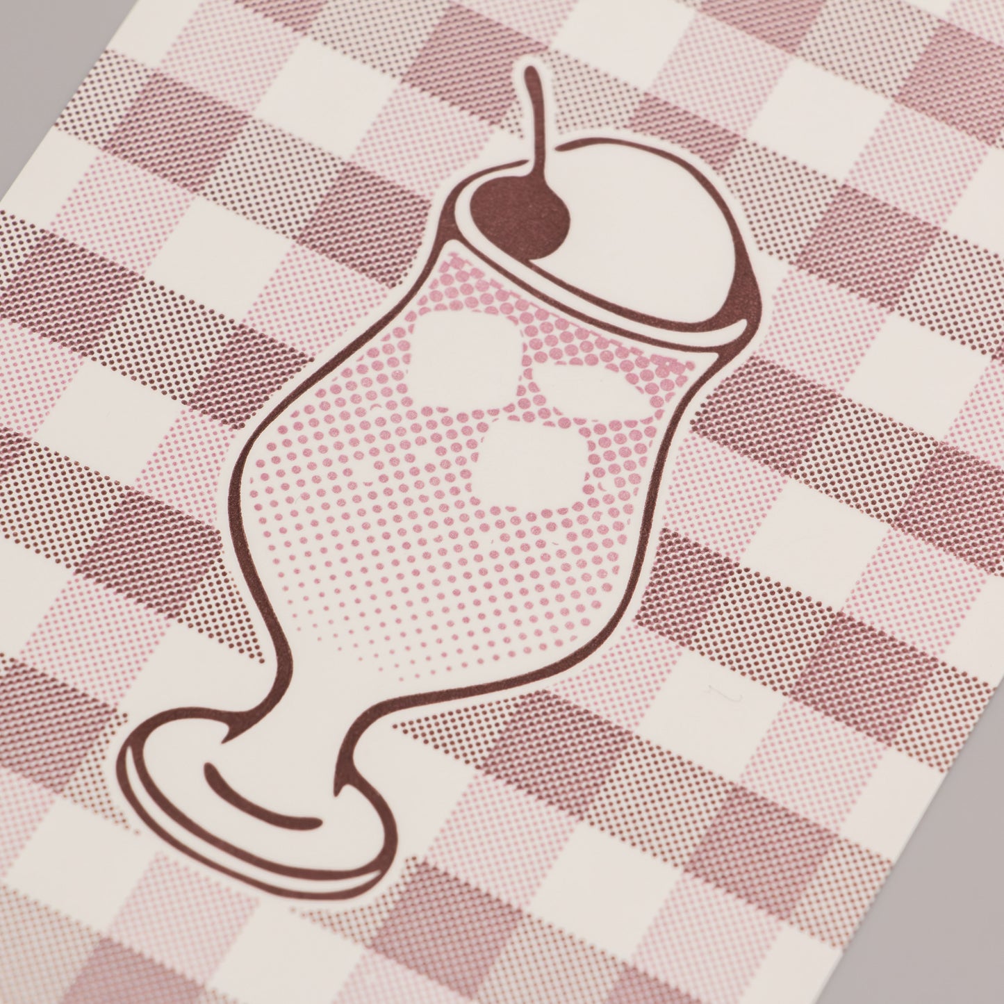 Nijirodo Cafe Cream Soda Postcard Gingham Check "Grape"