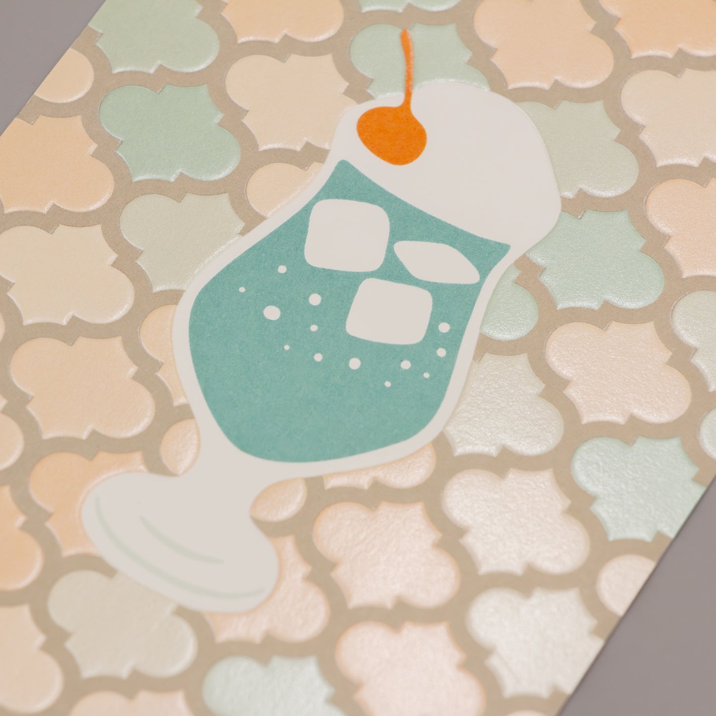 喫茶にじいろ堂 クリームソーダ ポストカード タイル「メロン」