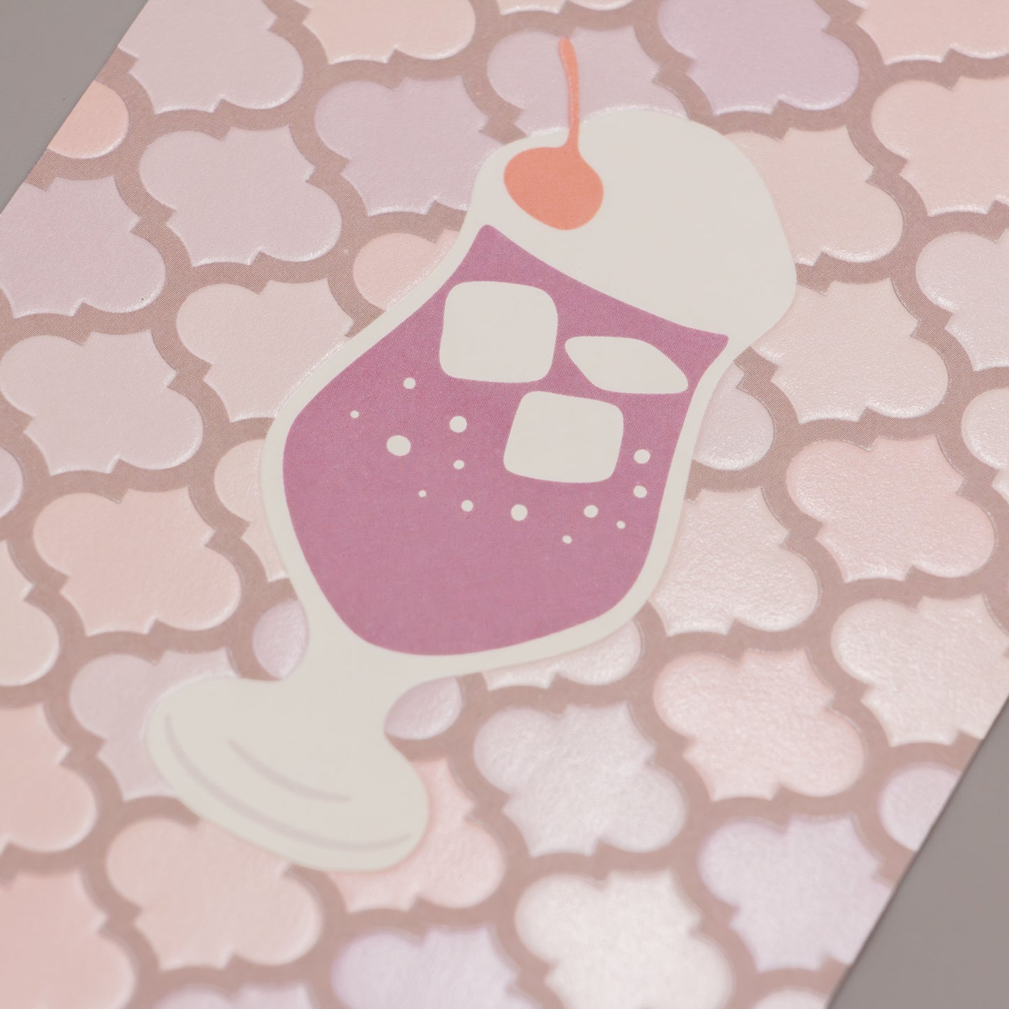 喫茶にじいろ堂 クリームソーダ ポストカード タイル「グレープ」