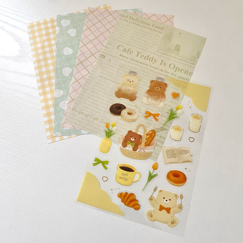 cafe teddy 手帳デコセット 「カフェ」