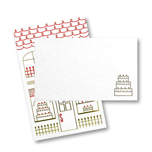 箔ぽち袋メッセージカード付き 街並み 「パティスリー」