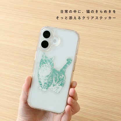 Cat Art Collection クリアダイカットステッカー「わらび」