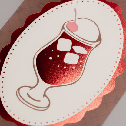 Cafe Nijirodo Cream Soda Postcard Quilting "Strawberry"