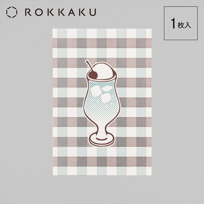 Cafe Nijirodo Cream Soda Postcard Gingham Check "Blue Hawaii"