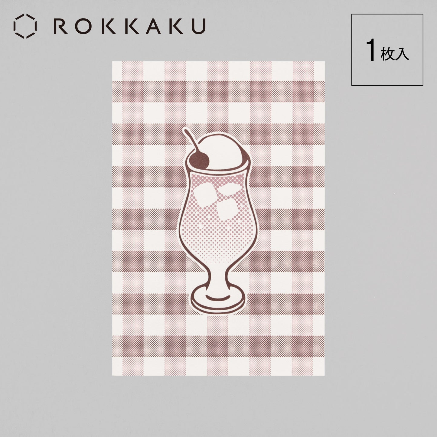 Nijirodo Cafe Cream Soda Postcard Gingham Check "Grape"