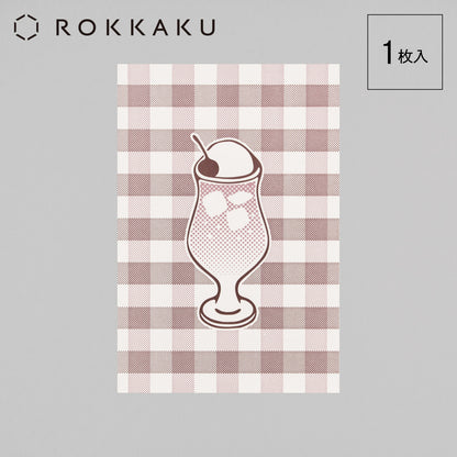 Nijirodo Cafe Cream Soda Postcard Gingham Check "Grape"