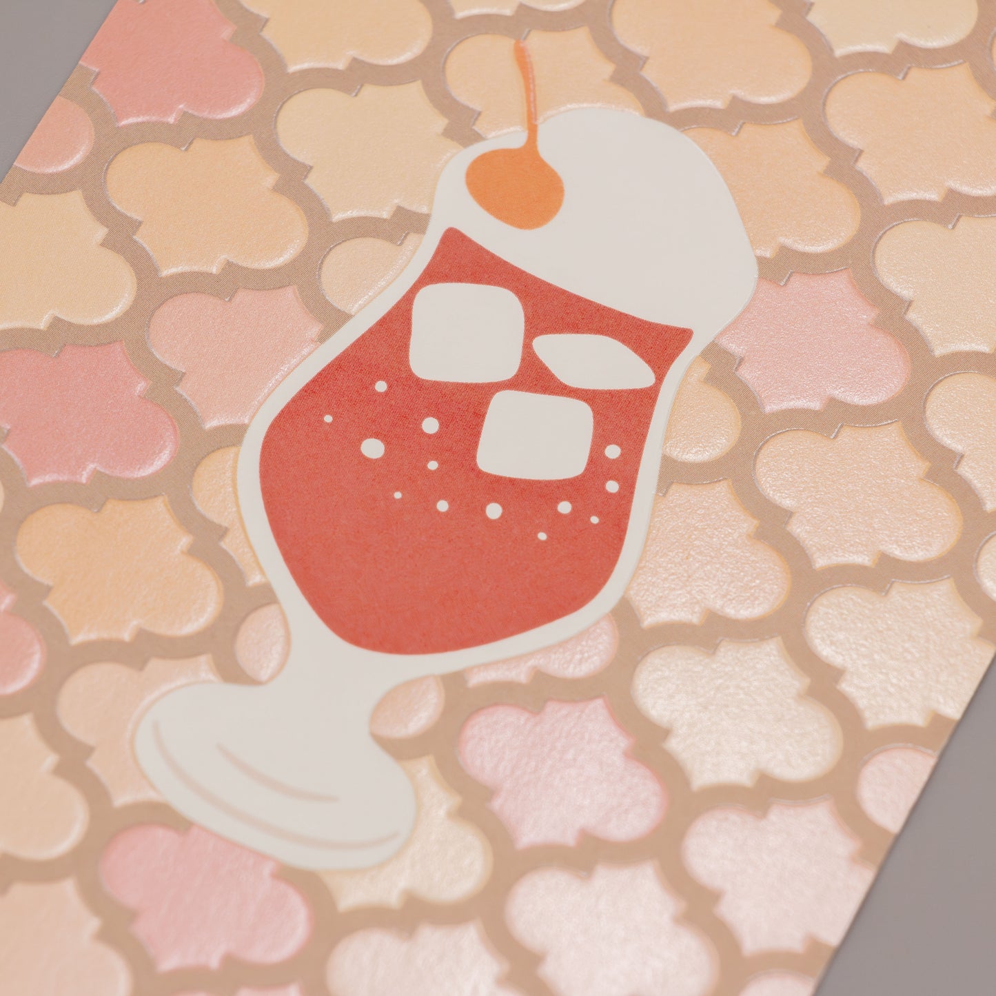 喫茶にじいろ堂 クリームソーダ ポストカード タイル「ストロベリー」