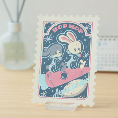 オビワン 切手型ポストカード「Atomic Bunnies」