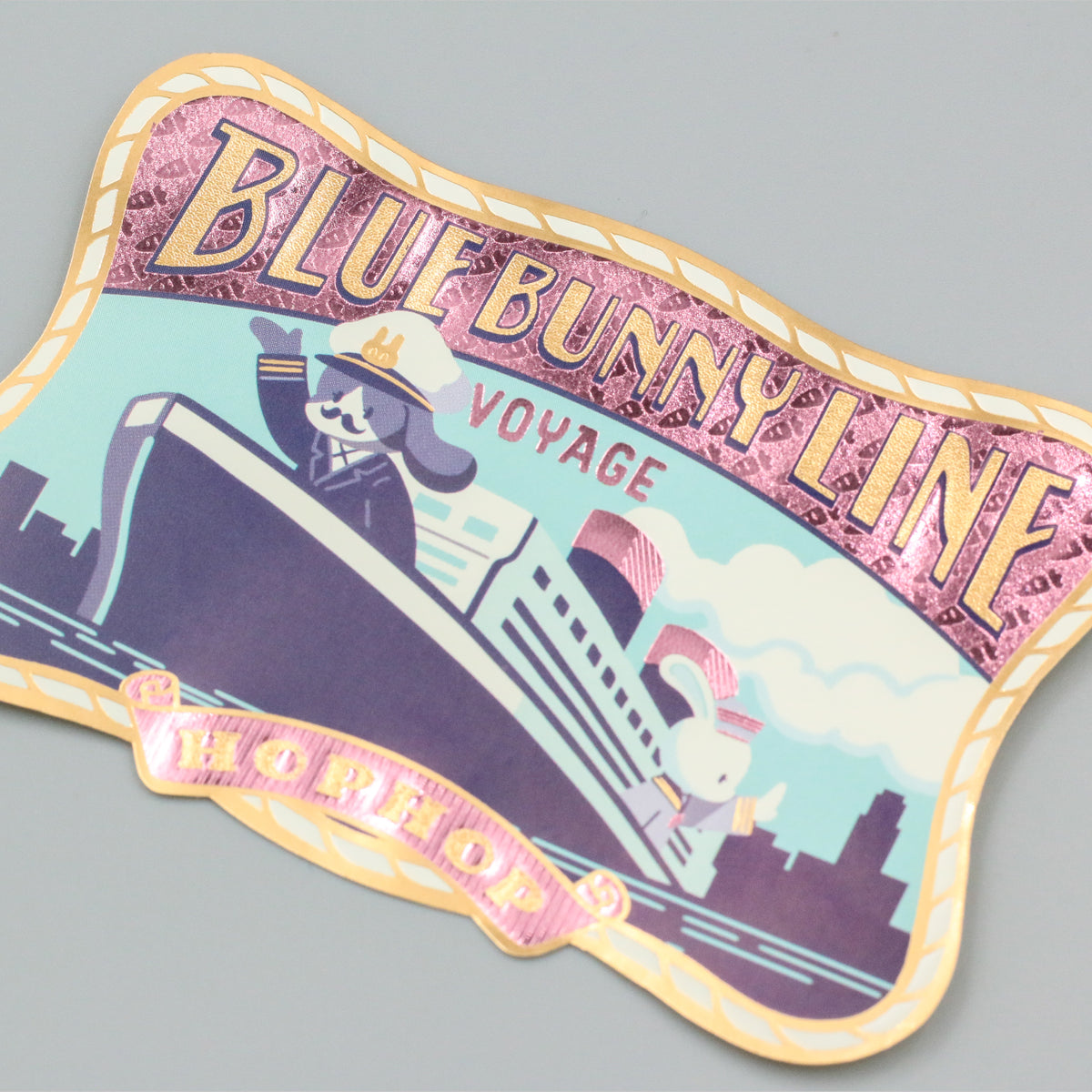 オビワン ステッカー「BLUE BUNNY LINE」