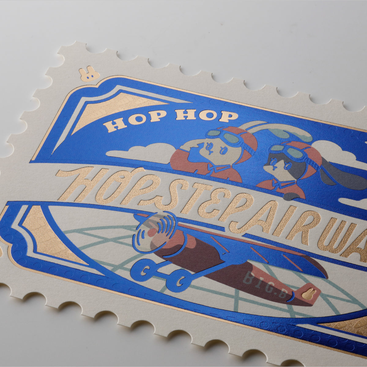オビワン 切手型ポストカード「HOP STEP AIR WAYS」