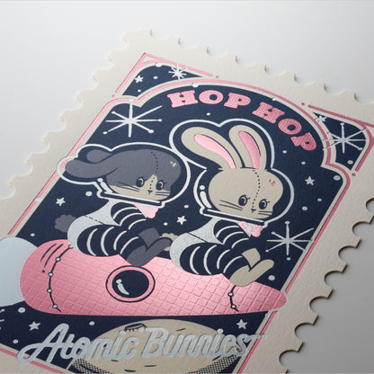 オビワン 切手型ポストカード「Atomic Bunnies」