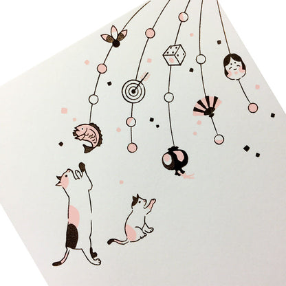 こよみシリーズ ポストカード 「1月 ねこ」