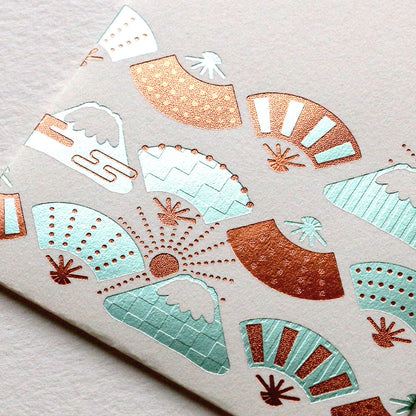 箔ぽち袋 縁起物ならべ 「富士・扇」