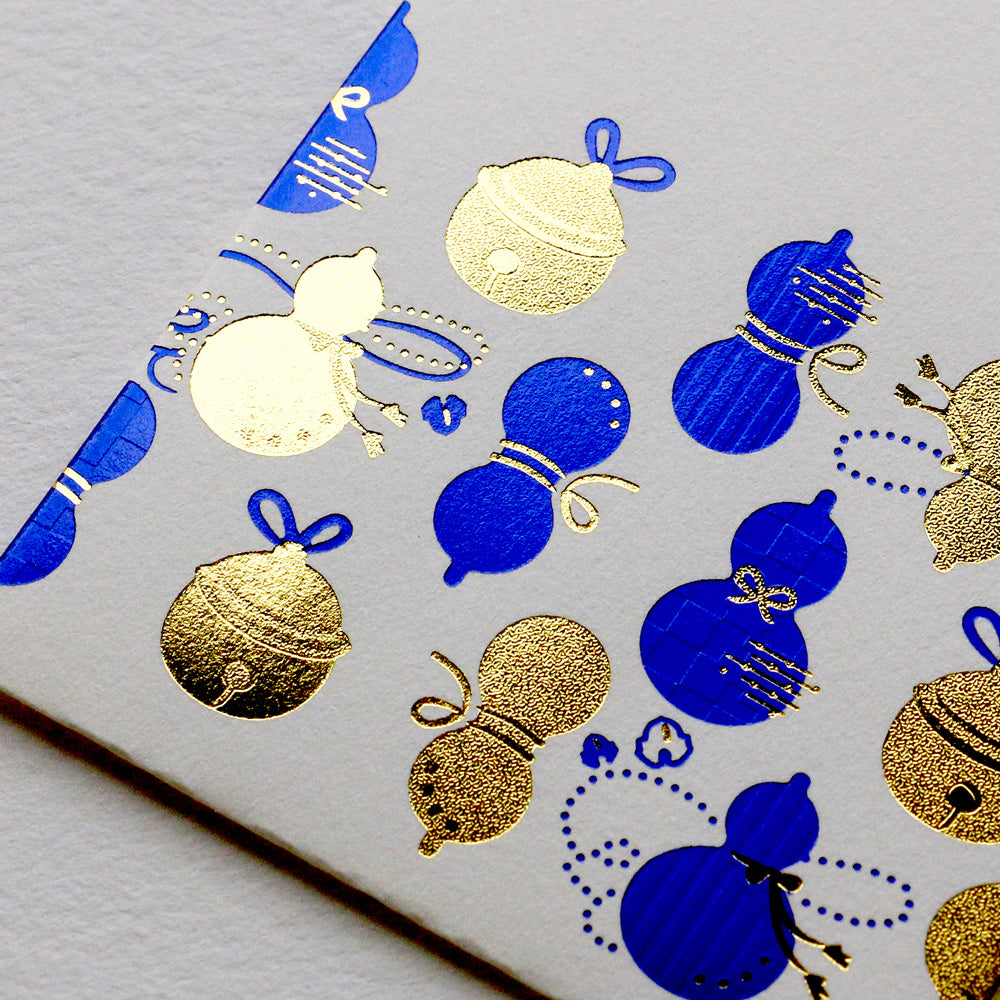 箔ぽち袋 縁起物ならべ 「瓢箪・鈴」