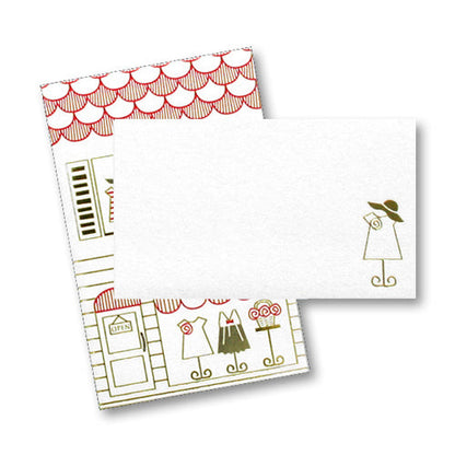 箔ぽち袋メッセージカード付き 街並み 「ブティック」