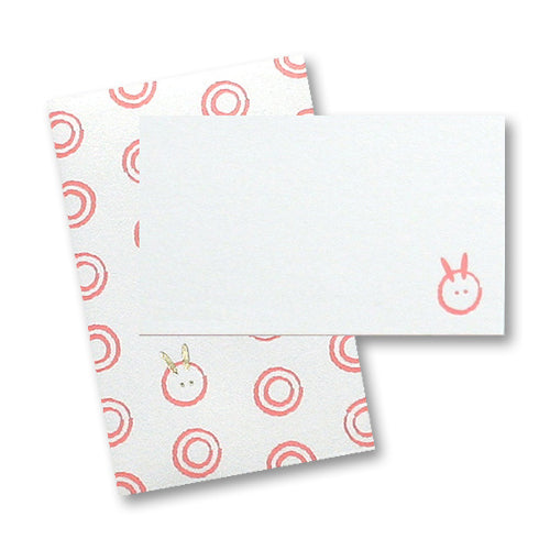 箔ぽち袋メッセージカード付き 和模様 「玉うさぎ」