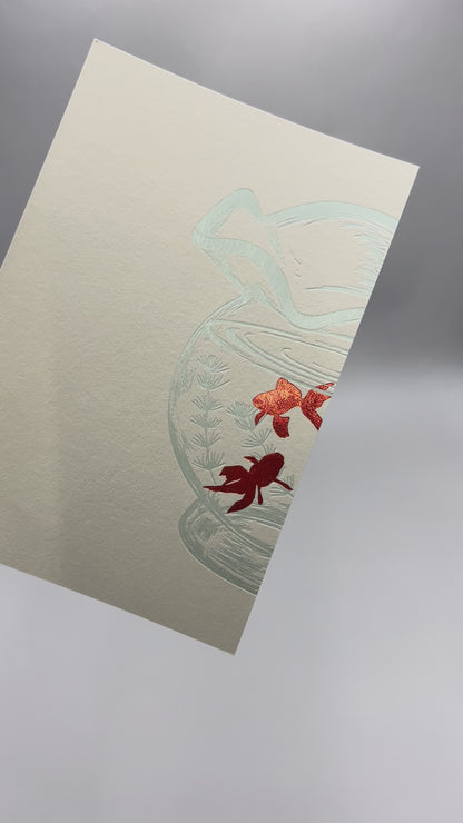 暑中はがき　定番　「金魚鉢」