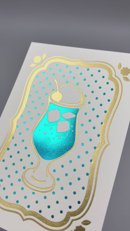 Cafe Nijirodo Cream Soda Postcard Frame "Blue Hawaii"