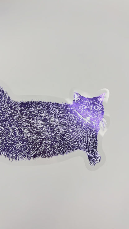 Cat Art Collection クリアダイカットステッカー「しずく」
