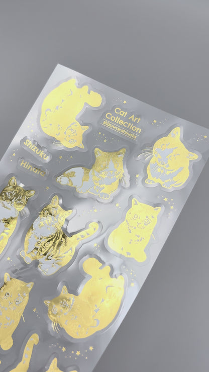 Cat Art Collection Clear Sheet Stickers - Hinata Shizuwara