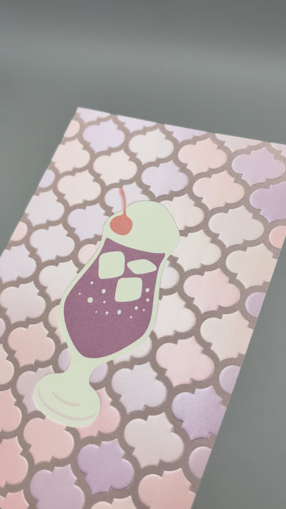 喫茶にじいろ堂 クリームソーダ ポストカード タイル「グレープ」