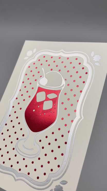 Cafe Nijirodo Cream Soda Postcard Frame "Strawberry"