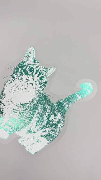 Cat Art Collection クリアダイカットステッカー「わらび」