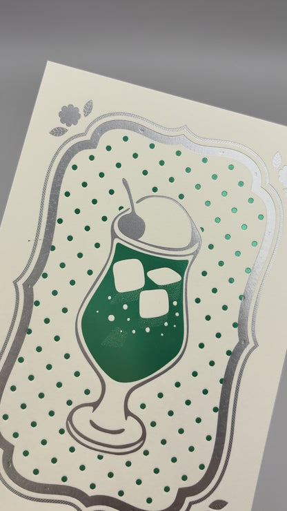 Cafe Nijirodo Cream Soda Postcard Frame "Melon"