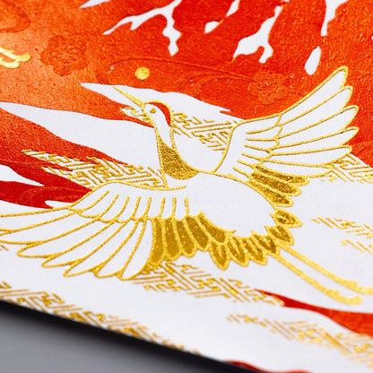 テーブルウェア 御膳敷紙 「赤富士双鶴」